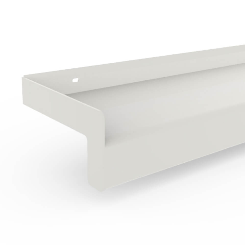 Appui de fenêtre alu blanc rebord latéral finition brique