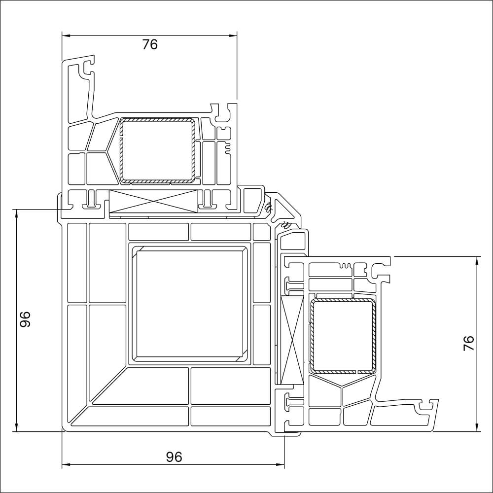 Couplage d’angle 90° pour coin extérieur