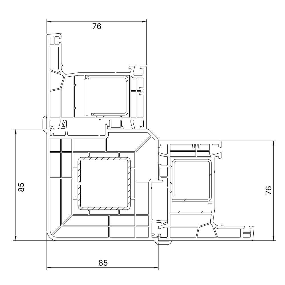 Couplage d’angle 90° pour coin extérieur