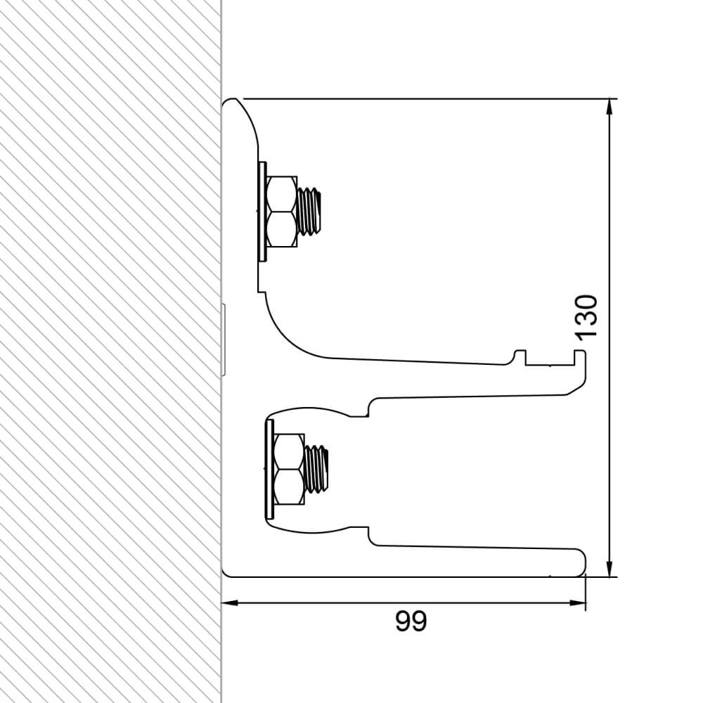 Store banne Basic et Premium : Pose au mur (vue latérale)