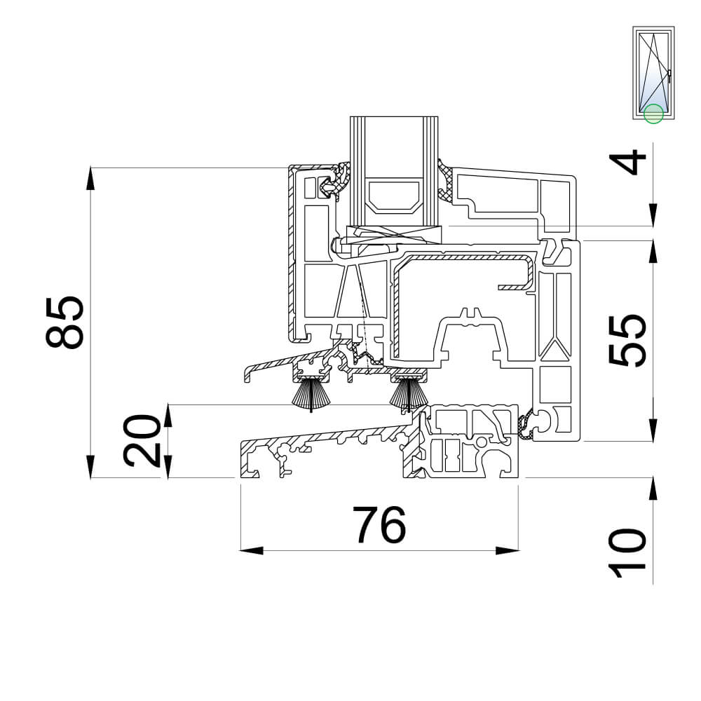 TwinSet neo MD - Porte-fenêtre avec seuil plat