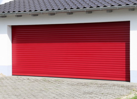 Porte de garage enroulable 5 m rouge